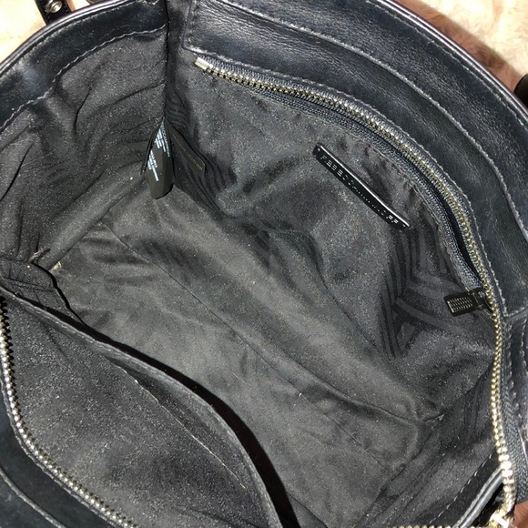 REBECCA MINKOFF Black Leather Two Top Handle Cross Body w Adjustable Strap - Picture 7 of 17